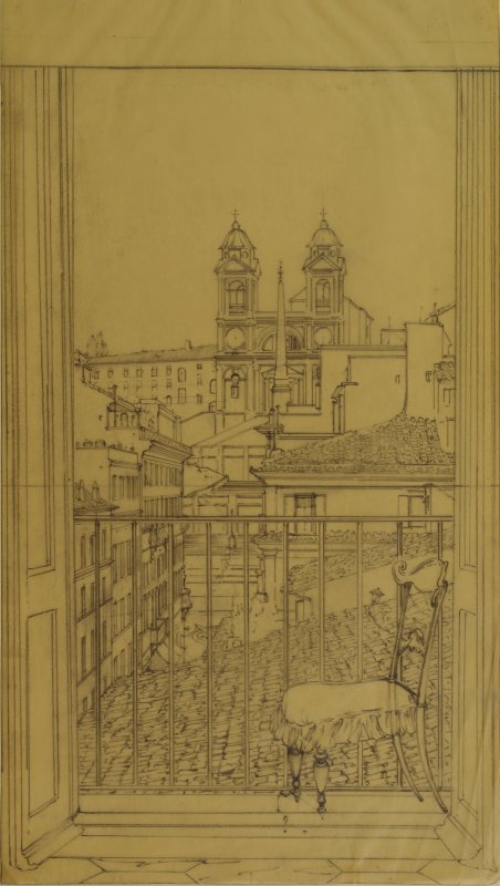 1941 ca. - Trinità dei Monti da Palazzo Torlonia (studio)